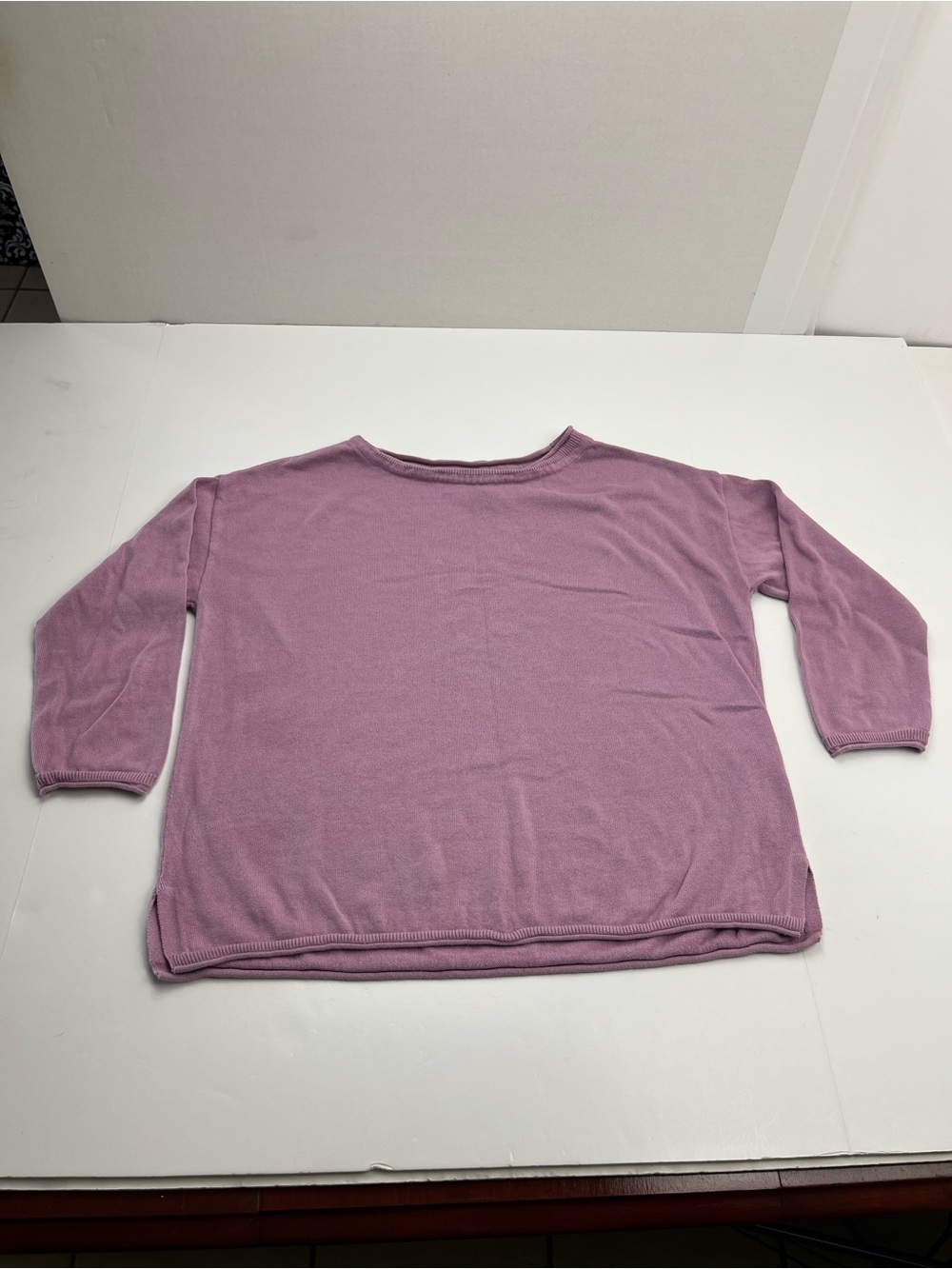 Pact 100% Organic Cotton Light Purple Pink Pullover Sweater Womens Medium FLAW